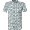 Ben Sherman Kurzarmhemd, Slim Fit, Baumwolle, Blau-weiß Gemustert