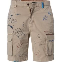 BOB Cargoshorts, Baumwolle Handbestickt, Beige