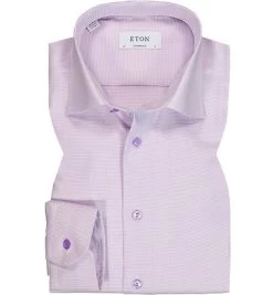 ETON Hemd, Contemporary Fit, Baumwolle, Hellviolett Meliert