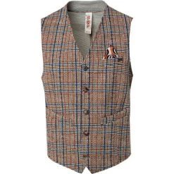BOB Weste, Baumwolle, Beige-braun Kariert
