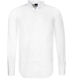 Hemd, Regular Fit, Reines Leinen, Weiß Meliert
