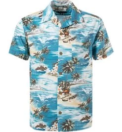 Replay Kurzarmhemd, Baumwolle, Multicolor Gemustert