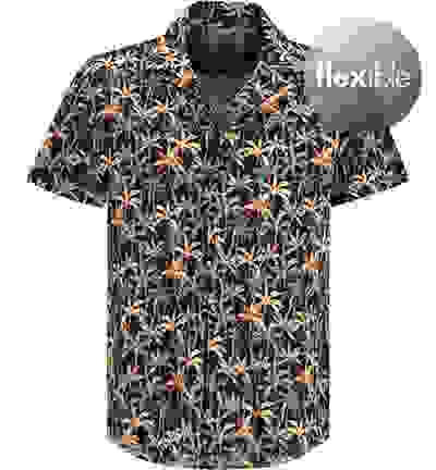 Kurzarmhemd, Jersey, Braun Gemustert – Bild 3