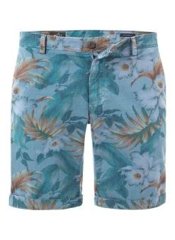 MASON'S Bermudashorts, Regular Fit, Baumwolle, Blau Gemustert