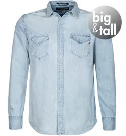 Replay Jeanshemd, Big&Tall, Bio Baumwolle, Hellblau