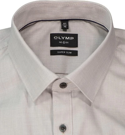 OLYMP Hemd, Super Slim Fit, Baumwoll-Stretch, Taupe Meliert – Bild 2
