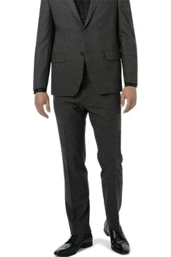 Hose, Regular Fit, Schurwolle, Carbon