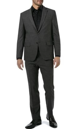 Anzug, Regular Fit, Schurwolle, Carbon