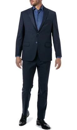 Anzug, Regular Fit, Schurwolle, Dunkelblau