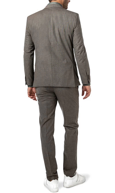 Anzug, Modern Fit, Schurwoll-Stretch, Hellbraun – Bild 2