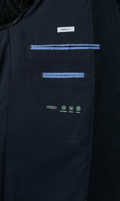 Anzug, Modern Fit, Schurwoll-Stretch, Nachtblau – Bild 4