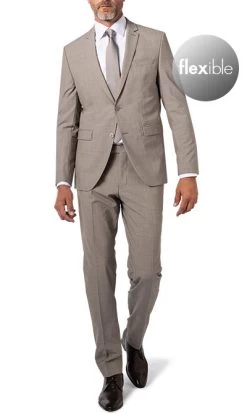 Anzug, Shape Fit, Schurwoll-Stretch, Grau