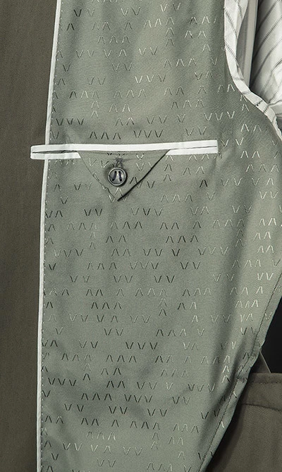 Anzug, Shaped Fit, Baumwolle Halbgefüttert, Dunkelgrün – Bild 3