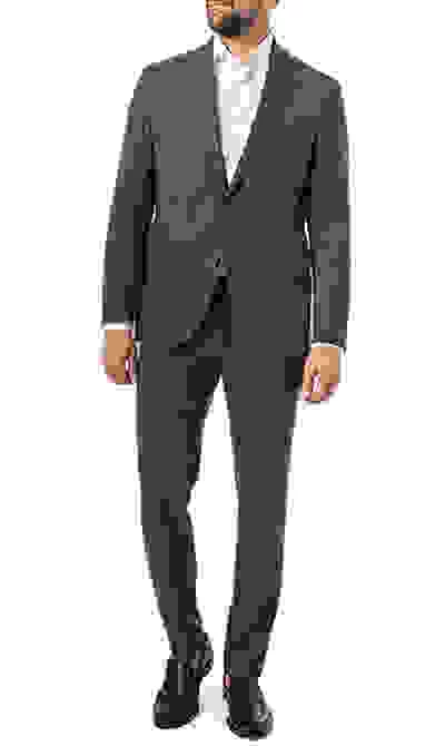 Anzug, Shaped Fit, Schurwolle, Dunkelblau Gestreift – Bild 5