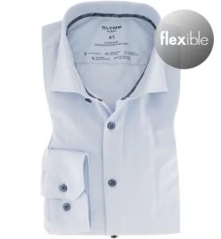 OLYMP Hemd, Super Slim Fit, Baumwoll-Stretch Climate Control, Bleu