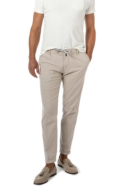 Pierre Cardin Hose, Modern Fit, Baumwolle-Leinen, Beige