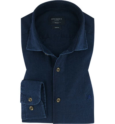 Hackett Jeanshemd, Slim Fit, Baumwolle, Indigo