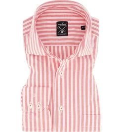 Van Laack Hemd, Comfort Fit, Baumwolle, Rosa-weiß Gestreift