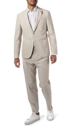 Baldessarini Anzug, Slim Fit, Leinen Halbgefüttert, Hellbeige