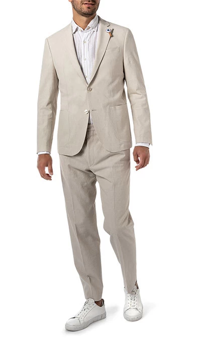 Baldessarini Anzug, Slim Fit, Leinen Halbgefüttert, Hellbeige