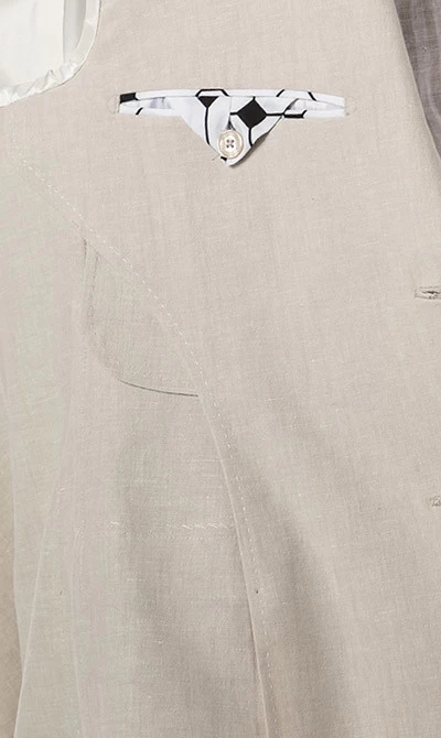 Baldessarini Anzug, Slim Fit, Leinen Halbgefüttert, Hellbeige – Bild 4