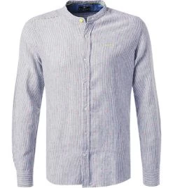 Hemd, Leinen, Hellblau-weiß