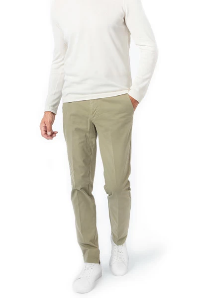 Chino, Slim Fit, Baumwolle, Hellgrün