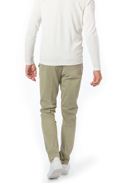 Chino, Slim Fit, Baumwolle, Hellgrün – Bild 2