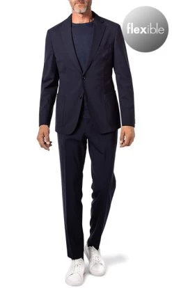 Anzug Hanry-Genius, Schurwoll-Stretch Waschbar, Dunkelblau