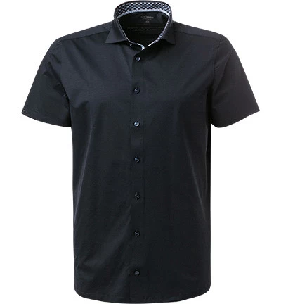 OLYMP Kurzarmhemd, Body Fit, Jersey Geruchshemmend, Marine