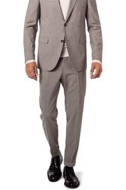 Strellson Hose, Slim Fit, Wolle, Greige