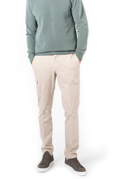 Hackett Cargohose, Slim Fit, Baumwolle, Pastellbeige