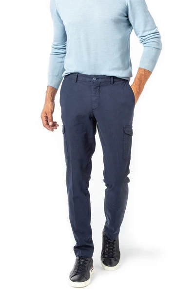 Hackett Cargohose, Slim Fit, Baumwolle, Navy
