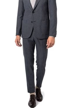 Strellson Hose, Slim Fit, Viskose-Mikrofaser, Dunkelblau Meliert