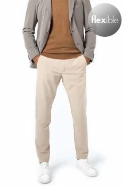 Boss Green Hose, Slim Fit, Mikrofaser Wasserabweisend, Mittelbeige