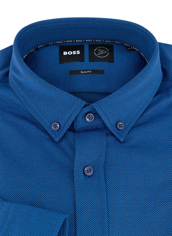 Hemd, Slim Fit, Baumwolle Atmungsaktiv, Blau Meliert – Bild 2