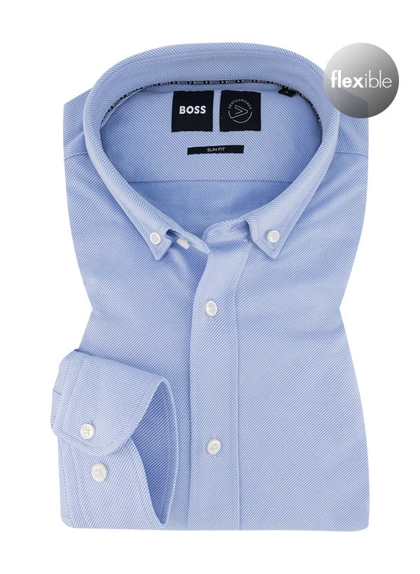 Hemd, Slim Fit, Baumwolle Atmungsaktiv, Hellblau Meliert