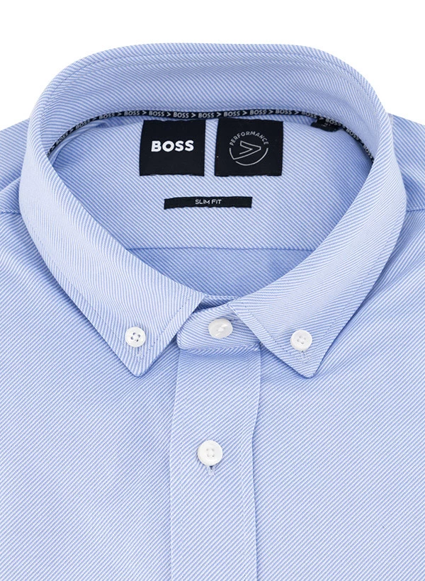 Hemd, Slim Fit, Baumwolle Atmungsaktiv, Hellblau Meliert – Bild 2