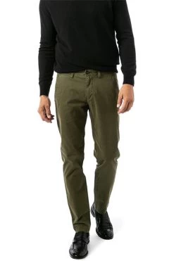 Marc O'Polo Hose, Shaped Fit, Bio Baumwolle, Grün