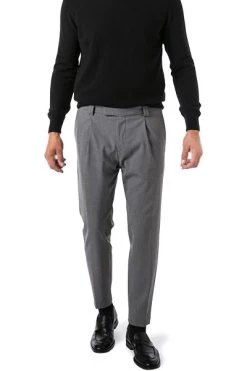 CINQUE Bundfaltenhose, Mikrofaser, Grau