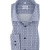 Seidensticker Hemd, Slim Fit, Baumwolle, Blau Gemustert