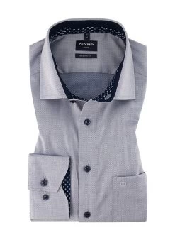 OLYMP Hemd, Modern Fit, Baumwolle, Marineblau