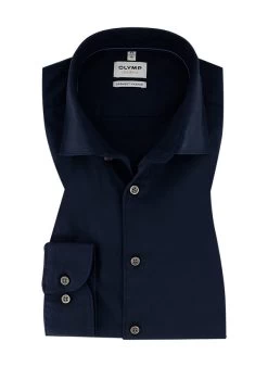 OLYMP Hemd, Body Fit, Baumwolle, Marineblau