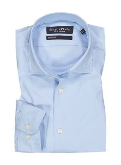 Marc O'Polo Hemd, Shaped Fit, Bio Baumwolle, Hellblau