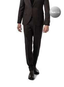 CINQUE Hose, Schurwoll-Stretch, Dunkelbraun