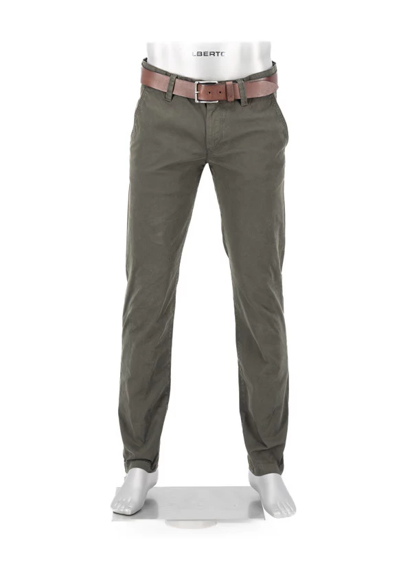 Alberto Hose Lou, Regular Fit, Pima Baumwolle, Dunkelolive