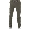 Alberto Cargohose John, Slim Fit, Cord, Militärgrün