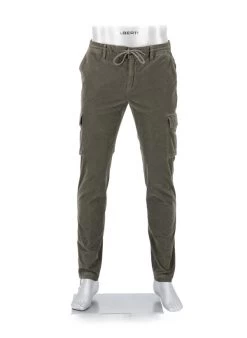 Alberto Cargohose John, Slim Fit, Cord, Militärgrün