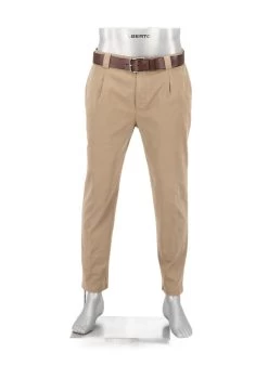 Alberto Bundfaltenhose Mike, Pima Baumwolle Cropped, Beige