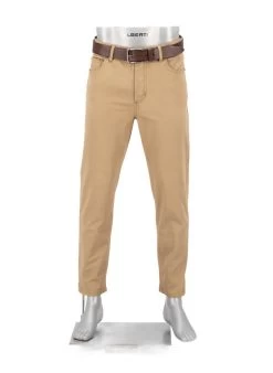 Alberto Hose Jive-C, Comfort Fit, Twill, Dunkelbeige